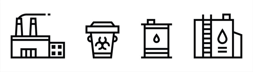 nuclear icon set vector illustration