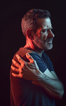 A man suffers from shoulder pain