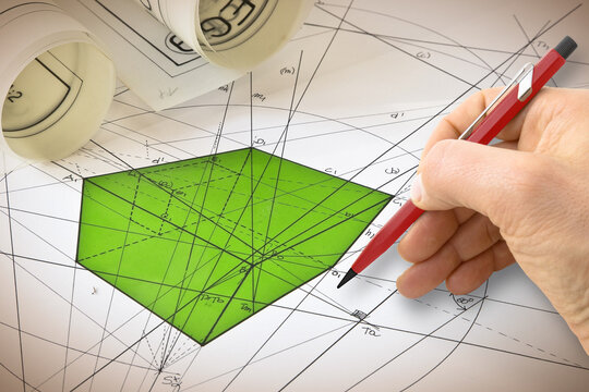 Construction of three-dimensional polygons according to the rules of descriptive geometry