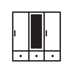 cupboard minimalist icon logo design vector