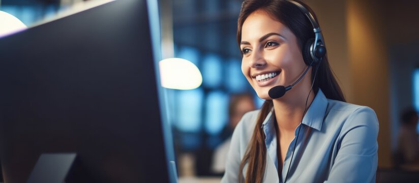 Australian female support agent in office, available for CRM telemarketing consultation and contact.