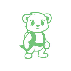 Mascot Illustration of Green Baby Panda 