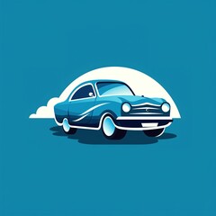 Logo of blue car, machine. Generative AI