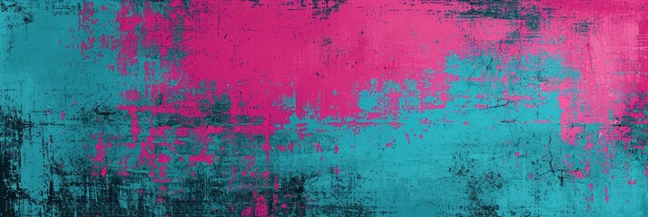 Trendy grunge design featuring hot pink and cyan textures, perfect for creating eye-catching posters and web banners for extreme sports like racing, cycling, football, motocross, basketball, gridiron, - obrazy, fototapety, plakaty