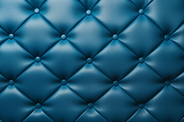 Blue leather capitone background texture 