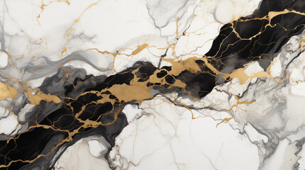 Zoom, gros plan sur un sol en marbre. Marbre coloré, noir et doré. Arrière-plan pour conception et création graphique.