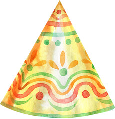 Party hat. Watercolor illustration. Birthday element