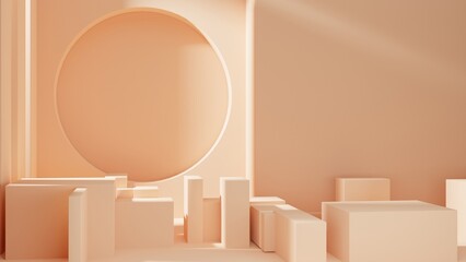 3d peach fuzz background room