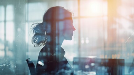 business women present project and the meeting rooms, financial, technology, office, adult, computer, modern, professional, office