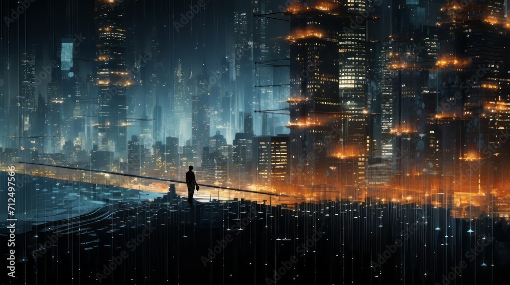 Poster digital transformation in finance: financial analysts processing and interpreting data for market tr