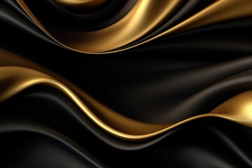 Background of black and gold fabric illustration.