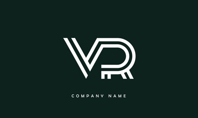 VR, RV, V, R Abstract Letters Logo Monogram