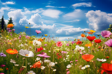 Flower meadow in spring