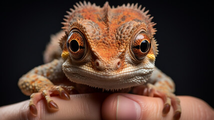 close up of a iguana head cute eye , Generate AI - obrazy, fototapety, plakaty