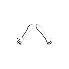 Hand concept. Collection of gesture high quality vector outline signs for web pages, books, online stores, flyers, banners etc. hands holding protect