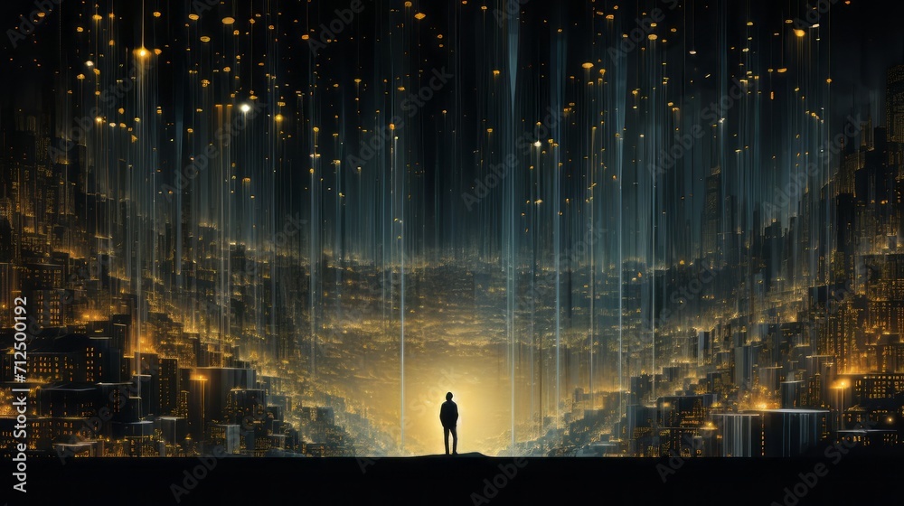 Poster digital transformation in finance: financial analysts processing and interpreting data for market tr