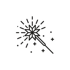 Sparkler stick icon, isolated on white background, vector illustration