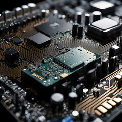 Close up of computer circuit board,Motherboard,Printed circuit board