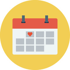 desktop calendar with red. love and romance icon vector. valentine's day vector icon. heart icon transparent background. friendship, affection, appreciation, devotion, emotion symbol and icon