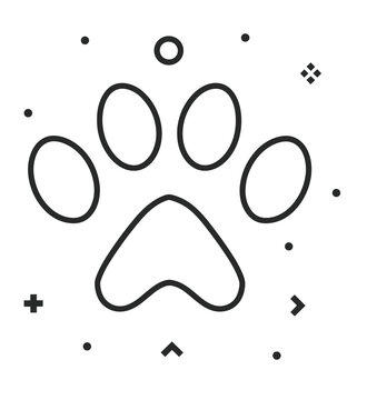 recommend clip art: Dog and cat line art paw print.