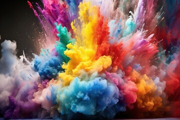 Obraz na płótnie Canvas Colorful rainbow smoke powder explosion. Abstract smoke background wallpaper concept