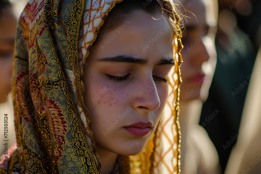 Canvas Prints A narrative showcasing an interfaith funeral service - where various religious customs are blended in a display of multicultural respect and inclusivity