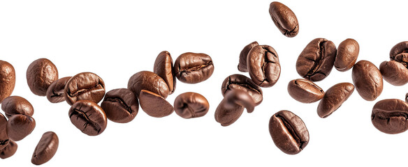 Naklejka premium Roasted Coffee beans illustration PNG element cut out transparent isolated on white background ,PNG file ,artwork graphic design.