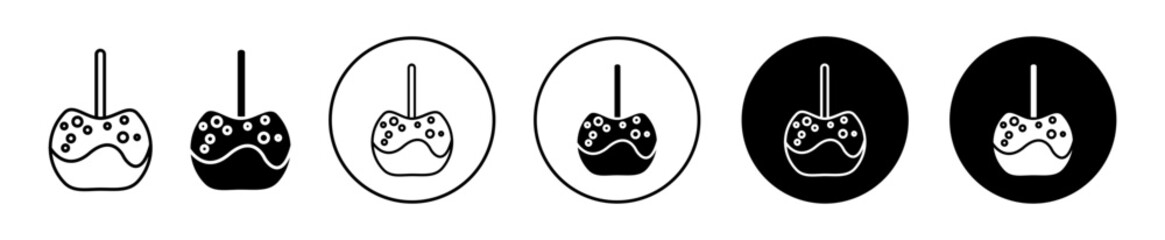 caramelized apple flat line icon set. caramelized apple Thin line illustration vector