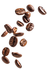 Fototapeta premium Roasted Coffee beans illustration PNG element cut out transparent isolated on white background ,PNG file ,artwork graphic design.