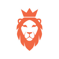 head lion crown logo design