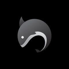 geometric fish whale logo design