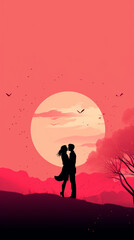 minimalistic romantic couple background