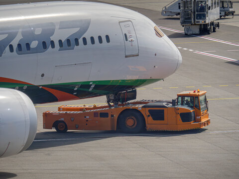 Trailer Truck for Moving and Parking Aircraft within the Airport.