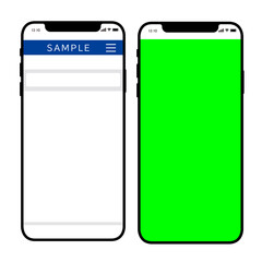 スマートフォンのイラスト。スマホのパターンスウォッチ付き