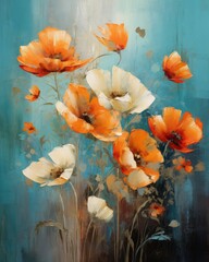 beautiful painting floral background.
