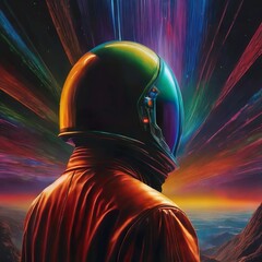 Motorcycle helmet in space