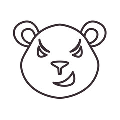 angry bear cartoon icon logo vector