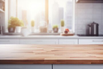 Mockup for product display on a wooden countertop