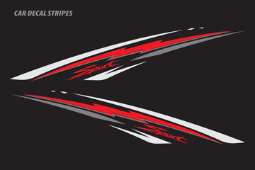 Wrap Design For Car vectors. Sports stripes, car stickers black color. Racing decals for tuning3 - obrazy, fototapety, plakaty