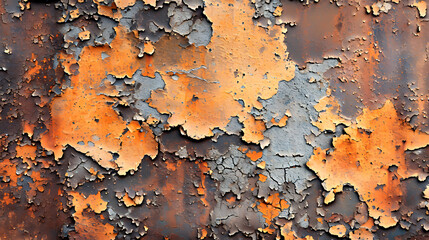 A rusted metal surface with yellow paint. Ai generated.