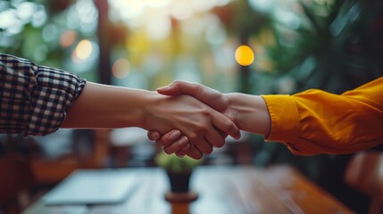 hand shake agreement partnership in business.