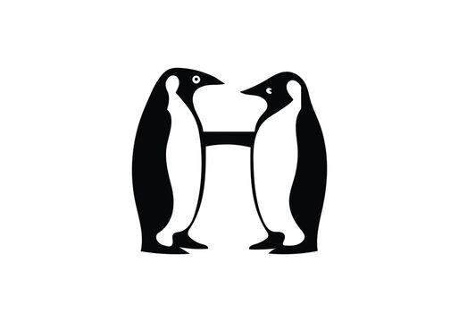 minimal style Chinstrap Penguin icon illustration design