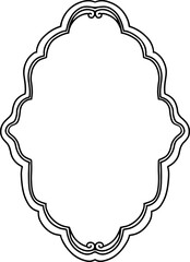 Victorian vintage line art oval frame.