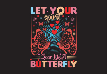 Vector butterfly hand raw design positive slogan