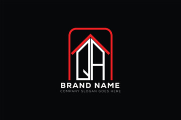 QA letter creative real estate vector logo design . QA creative initials letter logo concept. QA house sheap logo	
