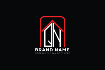 QN letter creative real estate vector logo design . QN creative initials letter logo concept. QN house sheap logo	