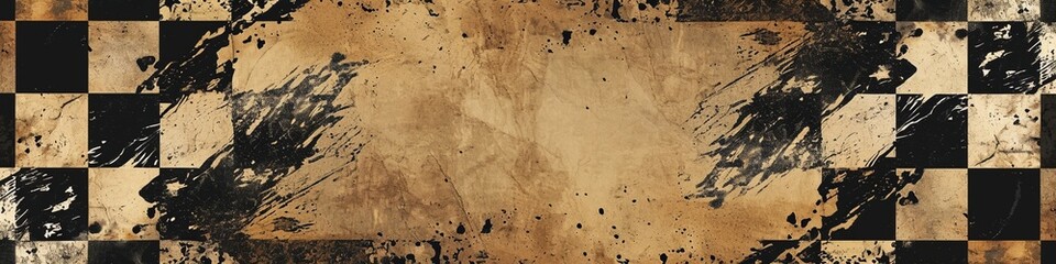 Dynamic beige, black, brown, and tan grunge texture artwork for versatile poster and web banner applications in extreme sportswear, racing, cycling, football, motocross, basketball, gridiron - obrazy, fototapety, plakaty