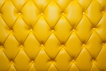 Yellow leather capitone background texture 