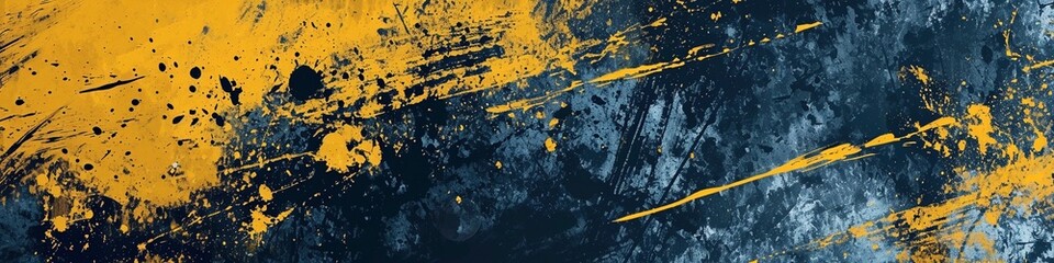 Edgy grunge design with charcoal black and yellow textures for a dynamic poster and web banner, tailored for extreme sportswear, racing, cycling, football, motocross, basketball, gridiron, and travel