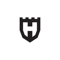 Letter H logo icon design template element and castle shape